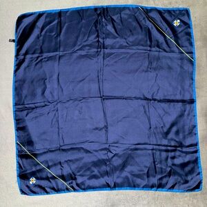 Square navy silk scarf with Scotland coats of arms